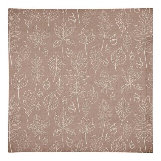 Dusty Rose Leaf Pattern Cotton Twill Napkin